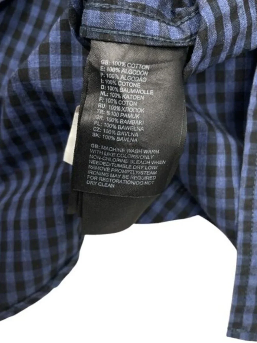 The North Face Blue Plaid Cotton Long Sleeve Button Down Shirt Men's M